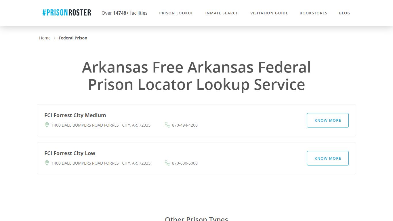 Arkansas Federal Prison Inmate Lookup