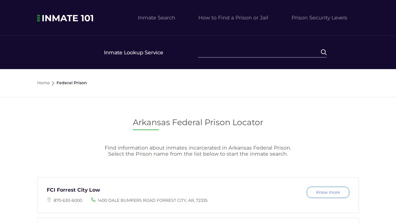 Arkansas Federal Prison Inmate Search | Free Inmate Lookup